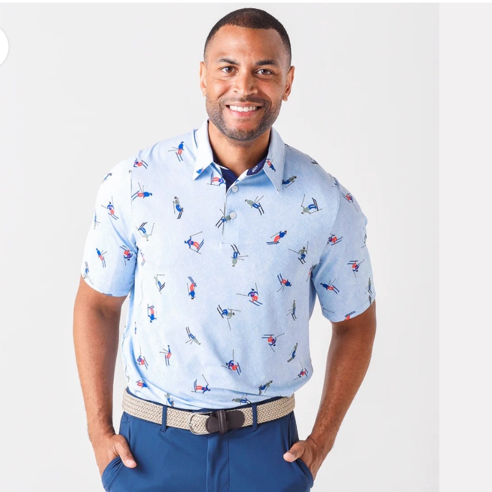 KJUS Men's Blue Golf Polo